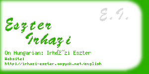 eszter irhazi business card